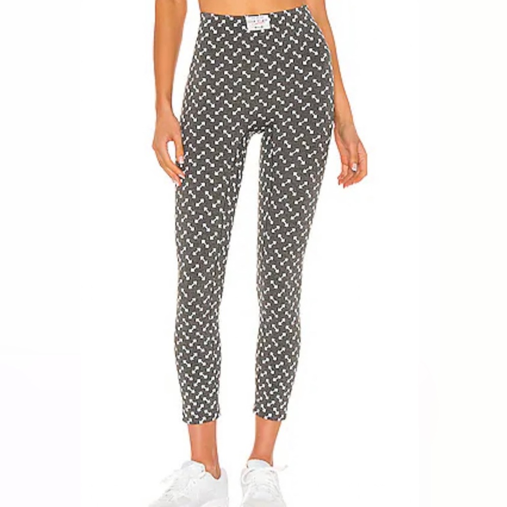 Adam Selman Sport ASSential Legging in Dark Heather Barbell Print